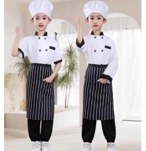 Children's chef role playing halloween xmas party dress up costume Kindergarten handicraft class baking waiter photos shooting cosplay overalls